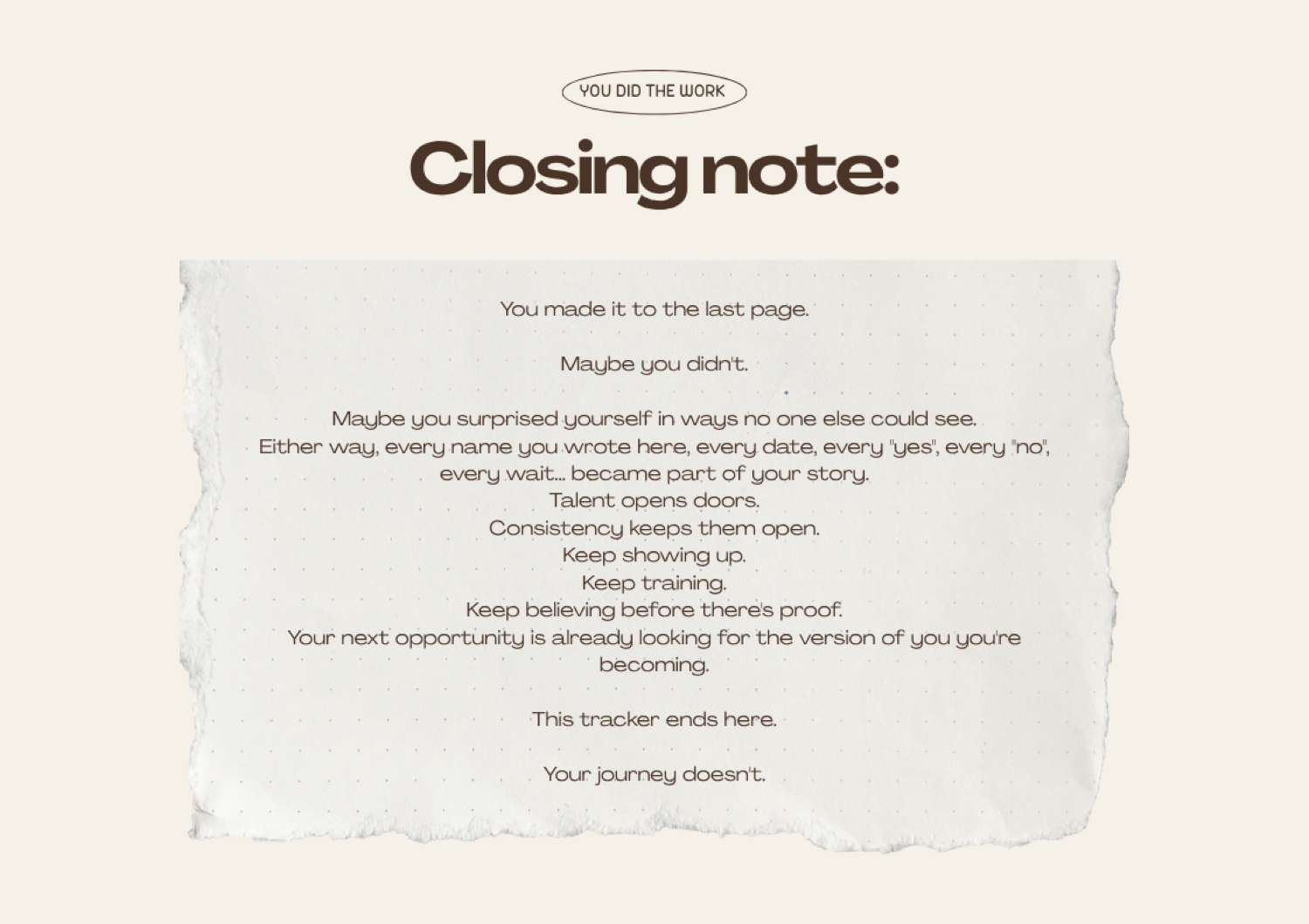 Closing note